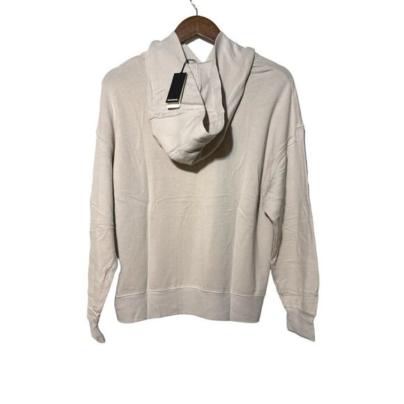 Monrow · Medium · Supersoft Fleece New Pullover Hoodie · Cotton Blend · Bone - Picture 4 of 7